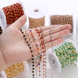 1Meter Stone Chain Black Square Cube Crystal Beads Chains for Necklace Bracelets Sweater Jewelry Making DIY Handmade