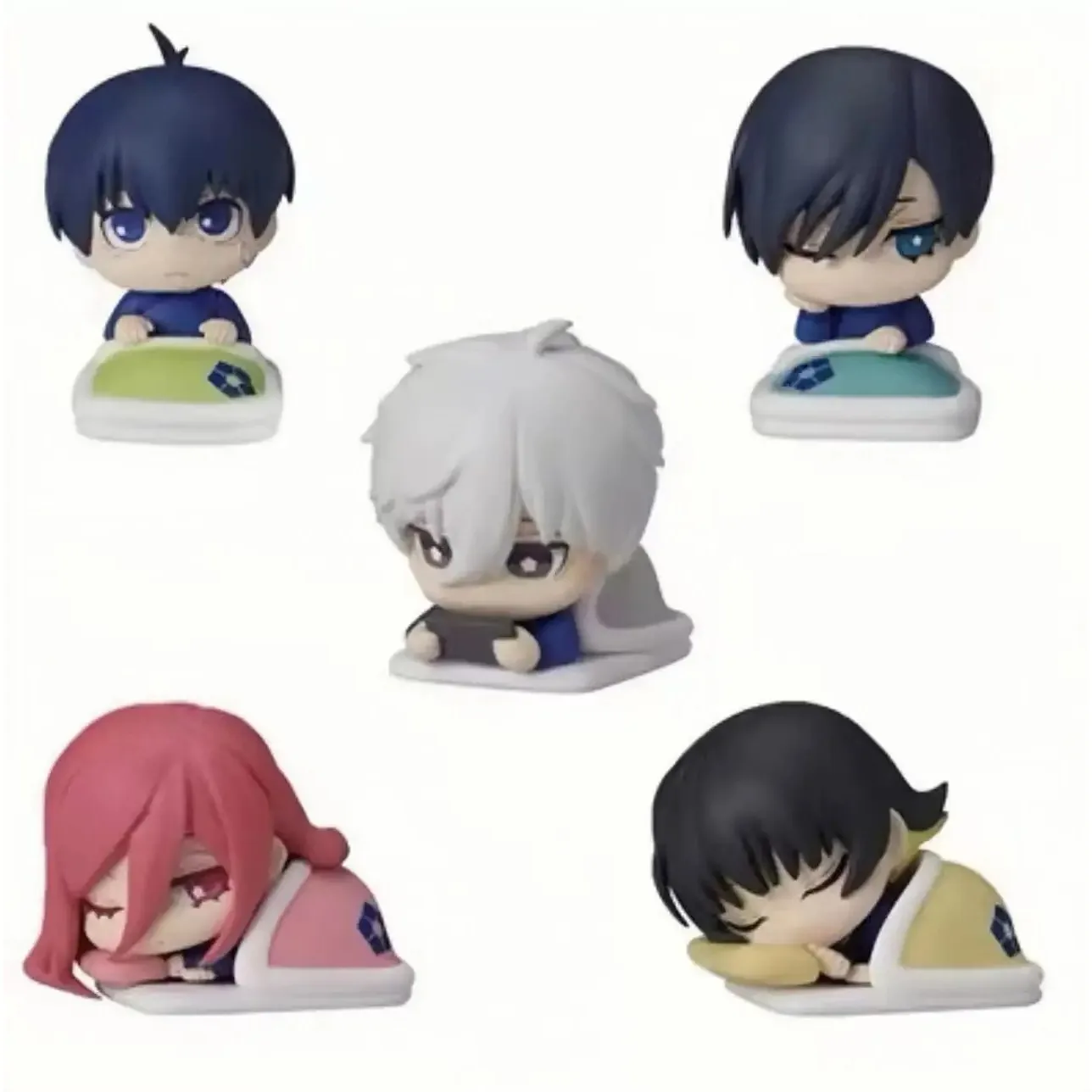 BLUE LOCK Action Figure Sleep Gacha Cute Cartoon Ornament Bachira Meguru Nagi Seishiro Chigiri Hyoma Isagi Yoichi Model Toy