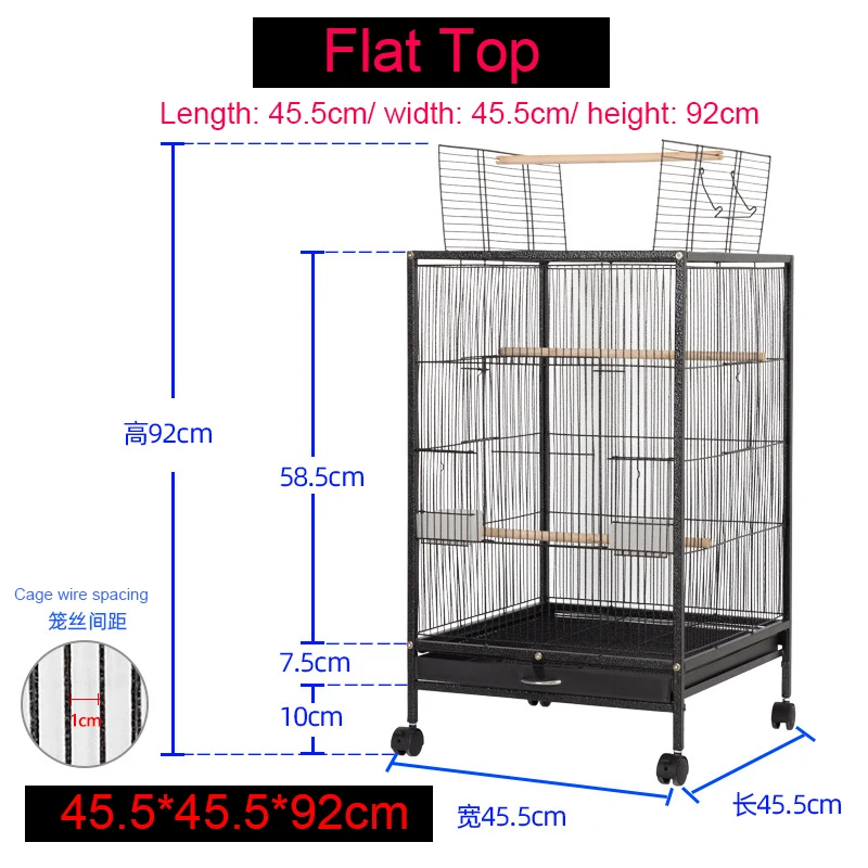 Large Flight King Bird Cage for Cockatiels African Grey Quaker  Sun Parakeets Green Cheek Conures Pigeons Parrot Bird