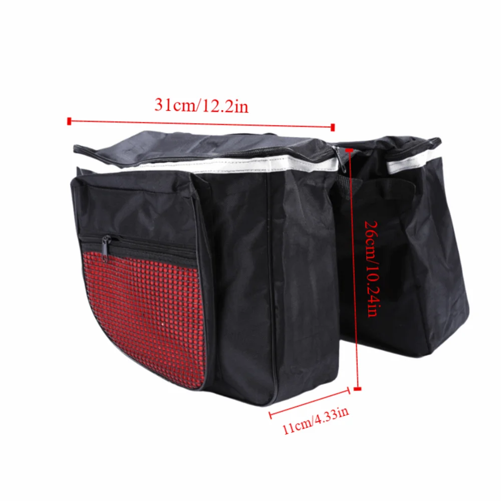 Bolsa sillín bicicleta impermeable 600D tiras reflectantes ganchos ajustables - imagen 3