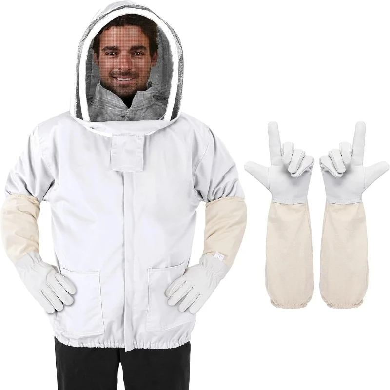 Beekeeping Clothing Veil Hood Gloves Hat Cloth Jacket Protective beekeeping suit Hooded beekeepers bee suit equipment