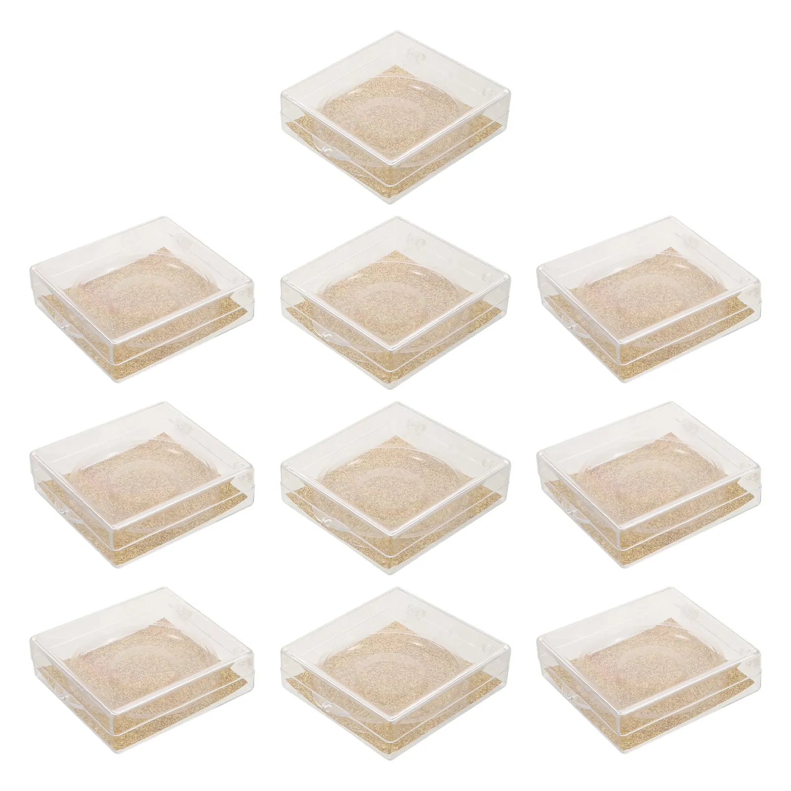10Pcs Lash Container Portable Compact False Eyelash Storage Organizer Box Dustproof Airtight Eyelashes Packaging Case Press on