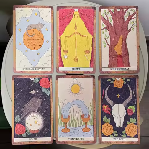 12*7cm Moon Magic Tarot Deck 78 Pcs Unique Tarot Cards In Vintage Style Printed on 350GSM Double-embossed Cardstock