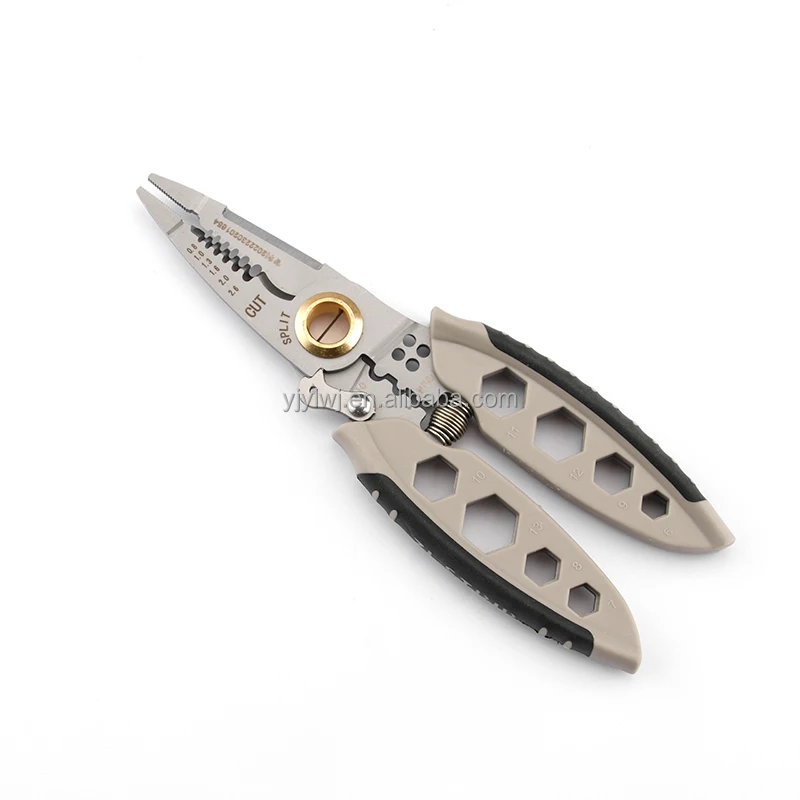 

9-in-1 multifunctional electric pliers for crimping, wire stripping, external hexagonal wrench, manual tool