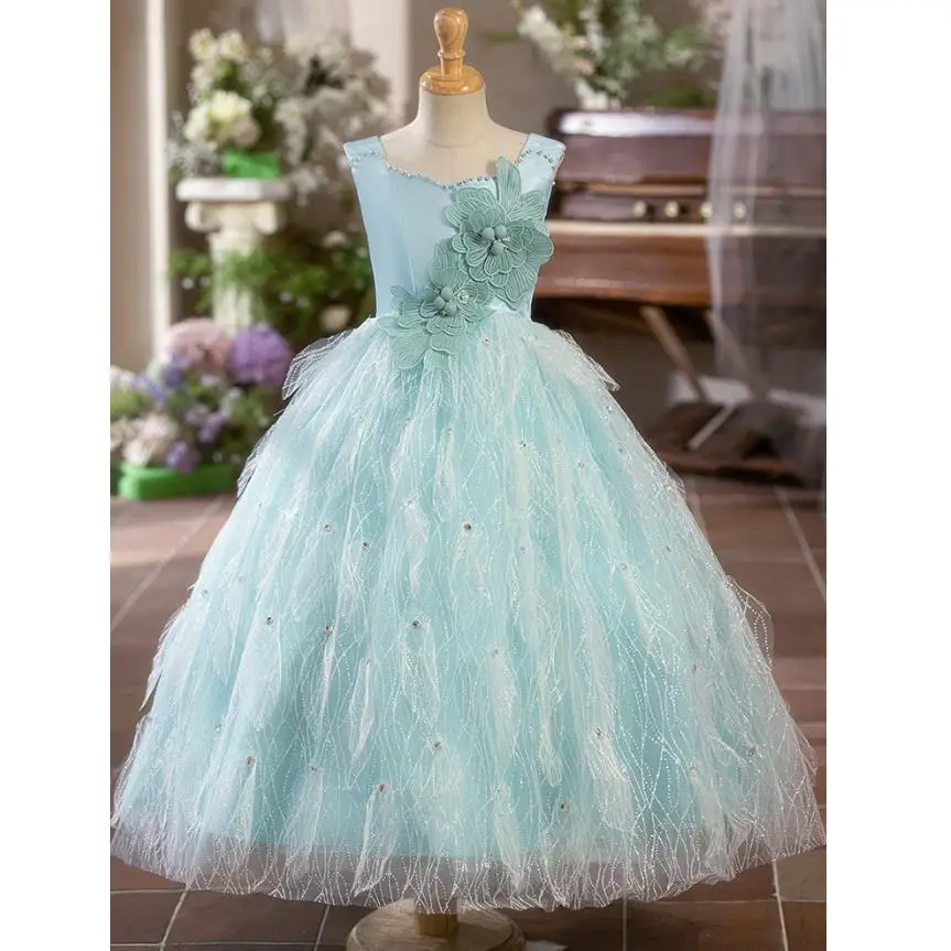 2024 Children's Princess Evening Dress Host Piano Performance Wedding Birthday Girl Party Dress A4147 Vestidos Bridesmaid Dress