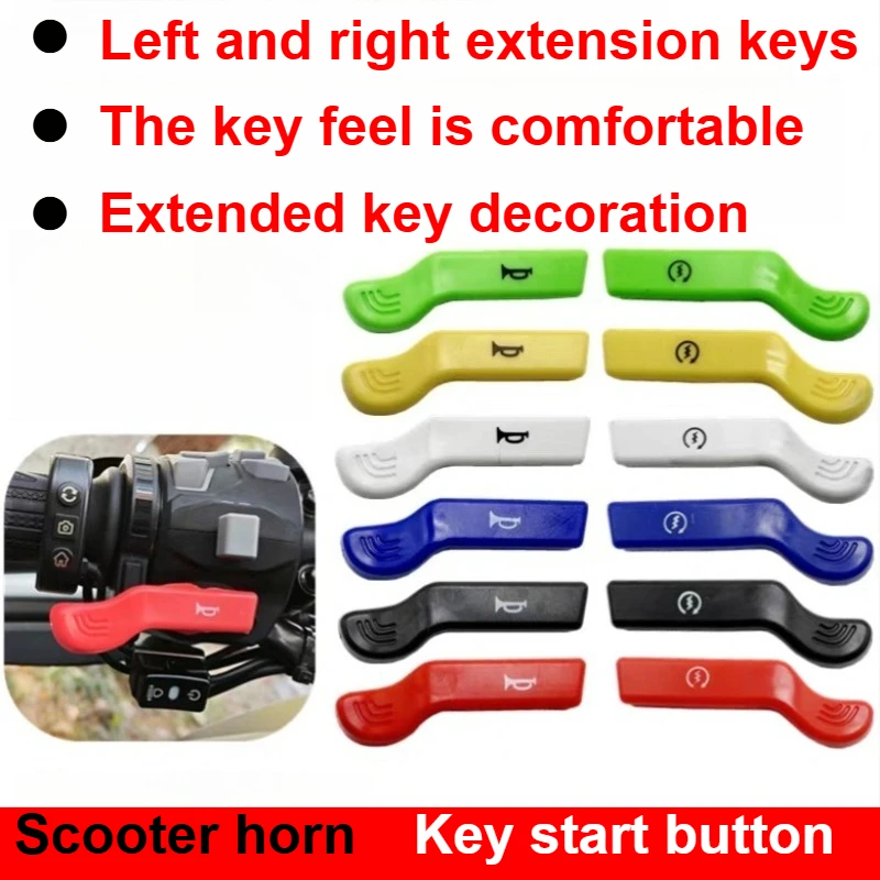 Universal Motorcycle Start Up Switch Button  Horn Switch Extender Connector Extension Rubber Button