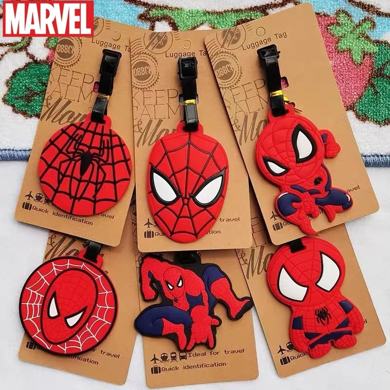 Creative Marvel Spiderman Cool Anime Cartoon Design Unisex Fashionable Portable Luggage Tag for Boarding and Checked Baggage