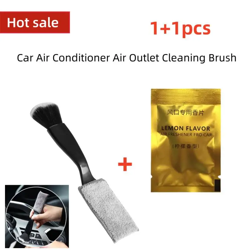 

Car Cleaning Tools Air Conditioning Air Exhaust Cleaning Dust Removal Soft Brush Multifunctional Car Interior Cleaning Tool 2Pc