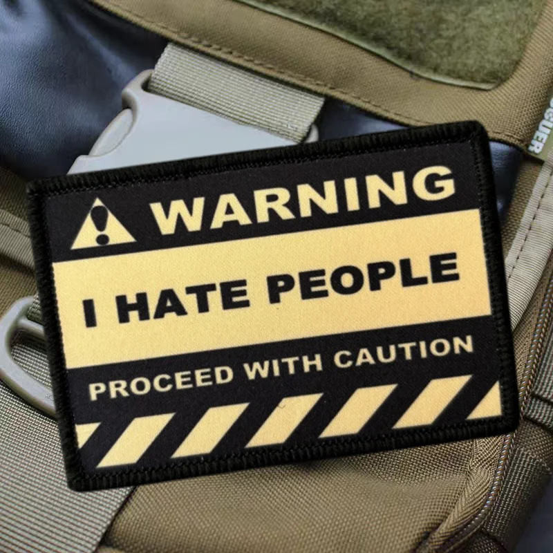 Parche táctico I Hate People moral con velcro para ropa y mochila - imagen 2