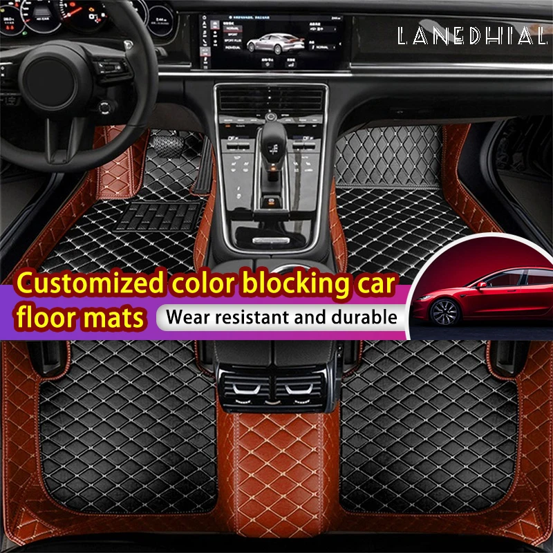 

Custom Color Blocking Leather Car Floor Mats For CHANA All Models CS35 Alsvin Benni CX20 CS75 CX30 CS15 CS95 CS55 Car Accessory