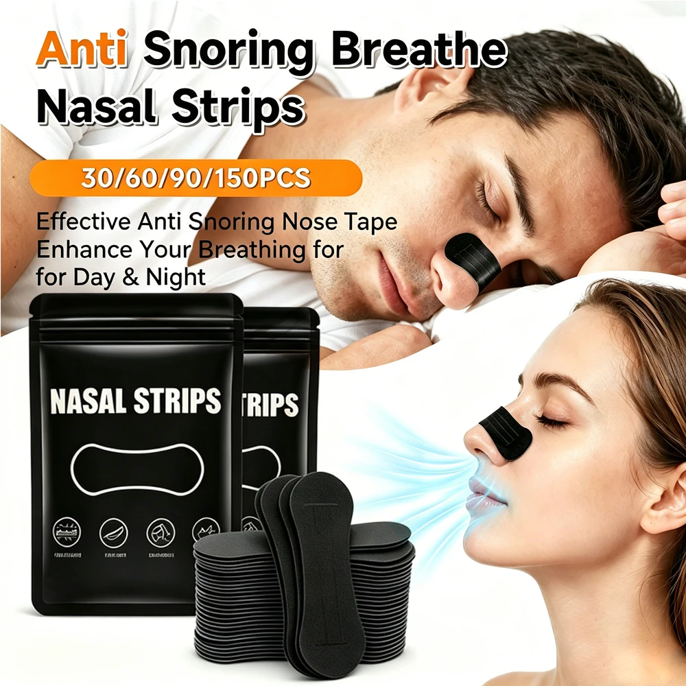 30/90/150Pcs Nasal Strips for Snoring Nasal Strips Breathe Correction Physical Expansion Better Sleep Anti-Snoring Nose Patch