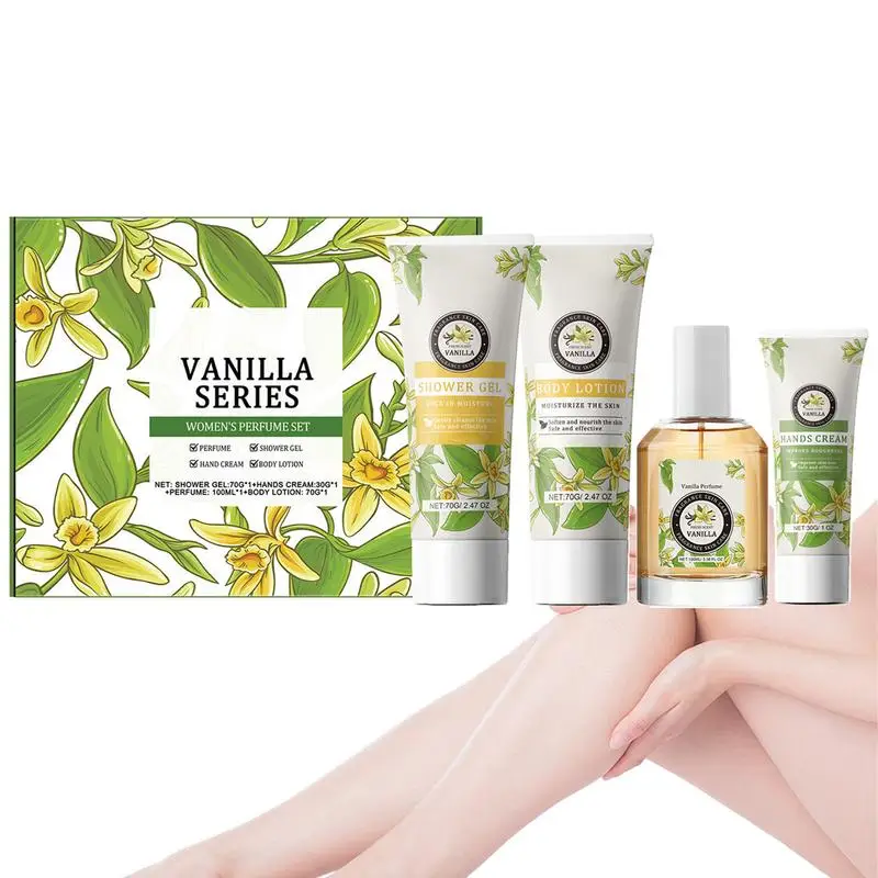 Skin Care Kit for Women Moisturizing Lotion Set for Women Deep Hydrating Body Wash Shower Gel Body lotion Hand cream Perfume