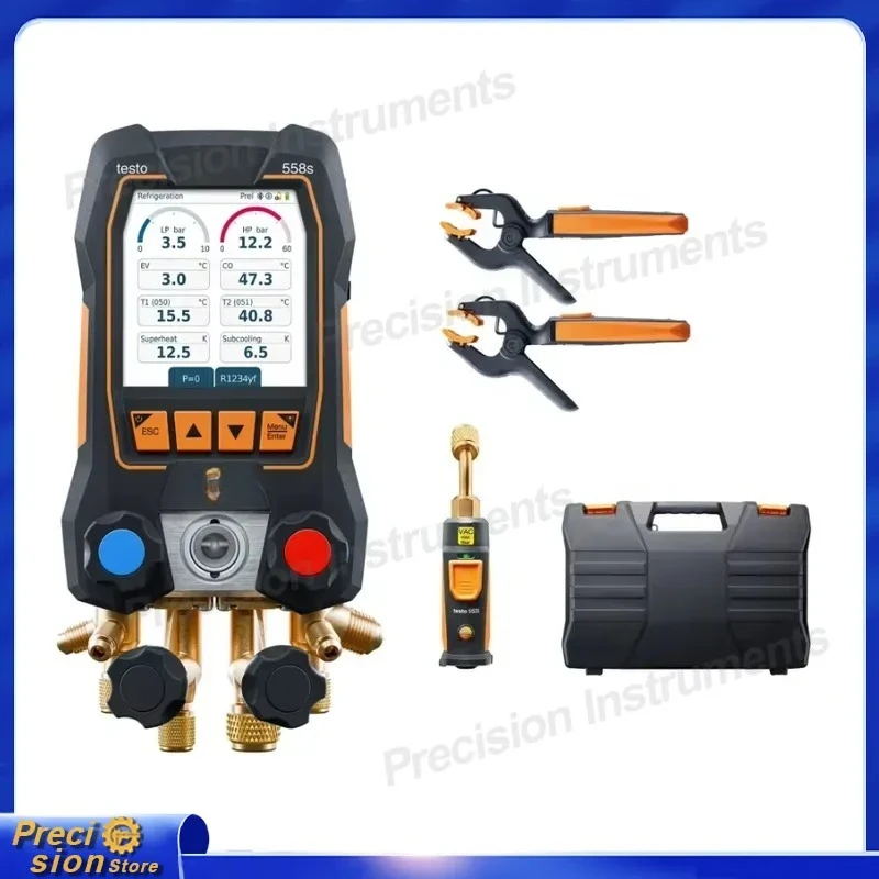 For Smart Digital Vacuum Gauge Manifold Pressure Meter Wireless Temp Probe HVAC Automotive AC Leak Detection Tool Kit