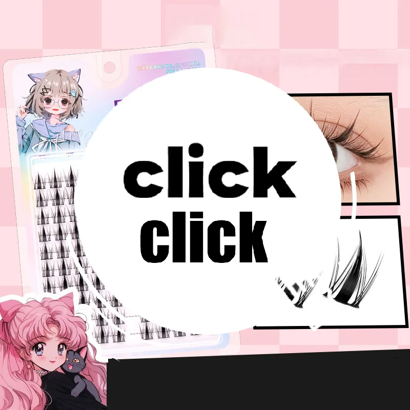 Sztuczne rzęsy z serii Simulation Rabbit, komiksowe, pojedyncze kępki, wielokrotnego użytku, segmentowe, skrzydełkowe, grube rzęsy do przedłużania, 12 mm.