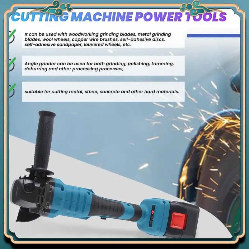 

A54P-21V 100Mm Brushless Angle Grinder Grinding Tool Cutting Machine Power Tool For Cutting Polishing Tile US Plug