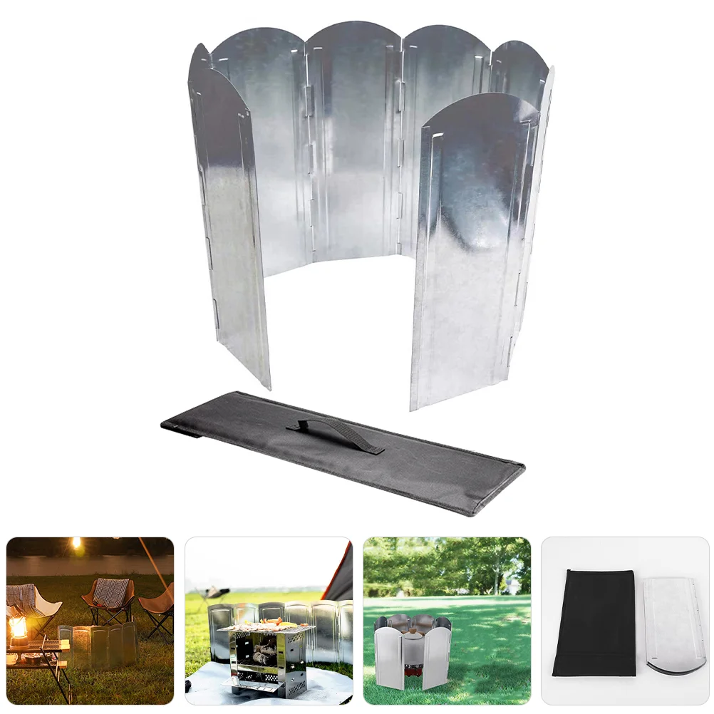 Barbecue Camping Windproof Creative Breaks for Stove Windshield Outdoor Galvanized Sheet Windscreen Foldable