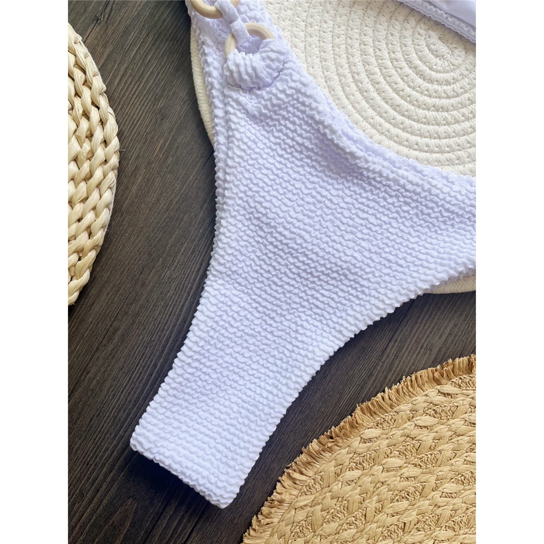 Gefältiger, einseitig gepolsterter Bikini, Damen-Badeanzug, zweiteiliger Bikini-Set, Badebekleidung, Badeanzug, Schwimmanzug V6047 – Detail 20