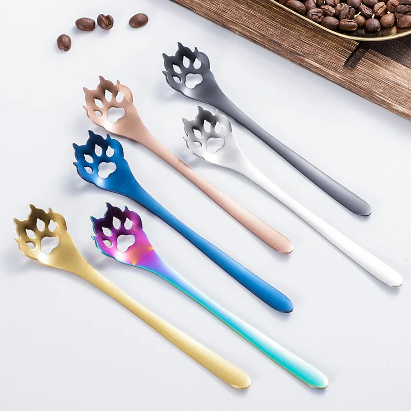 

Creative Cuddly Dog Paw Spoon 304 Stainless Steel Coffee Dessert Cake Spoon