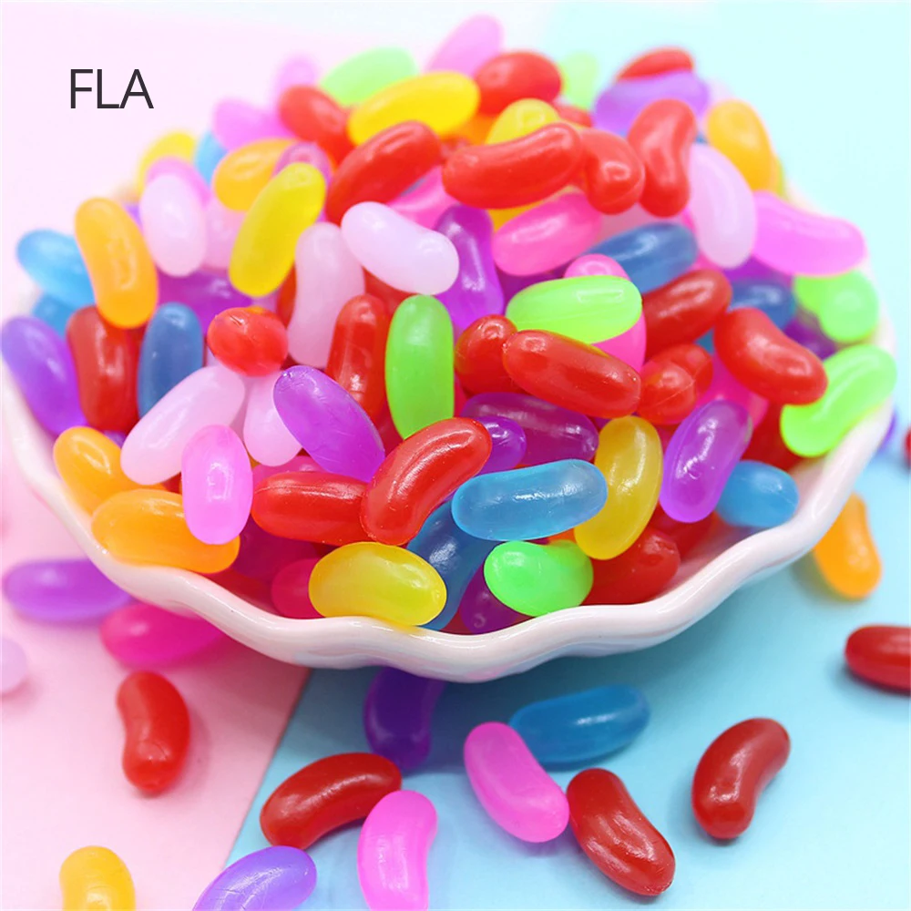 20PCS Cute Soft Rubber Children toys DIY Dollhouse Accessory Tiny Pill Crafts Making Scrapbooking Rainbow Candy Resin Home Decor