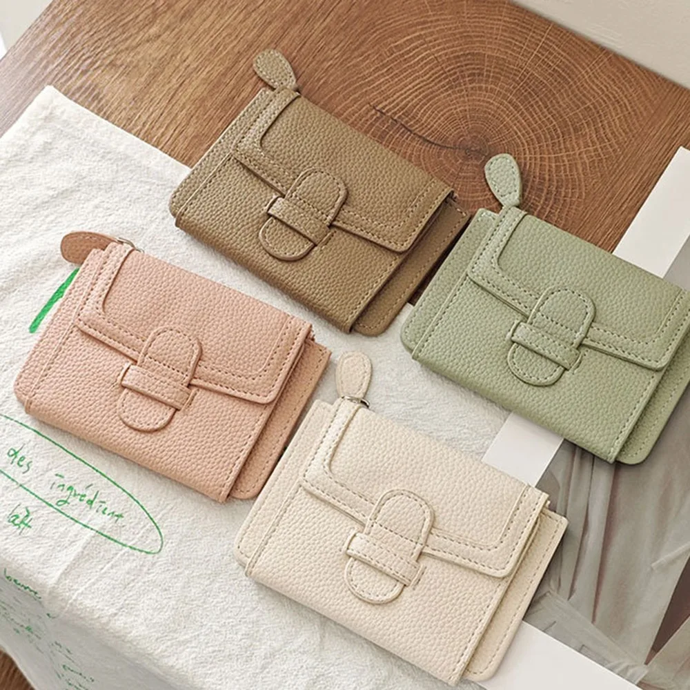 

Candy Color Ultra Thin Wallet Small Daisy Waterproof Vintage Coin Purse Multi-card Bit Minimalist Women's Short Purse