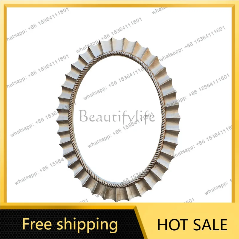 PG simple oval hotel entrance wall hanging decorative mirror frame bathroom versatile toilet mirror