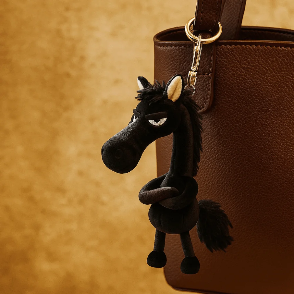 Cartoon Simulation Horse Stuffed Exquisite Craftsmanship Cute Design Pony White Black Color Fantasy Style Room Decoration