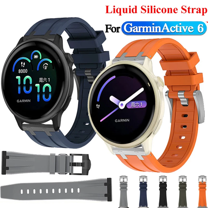 22 20 mm flüssiges Silikonarmband für Garmin Vivoactive 6 5 4 3 Venu 2 3 Band für Garmin Forerunner 745 965 970 570 245 255 265 645