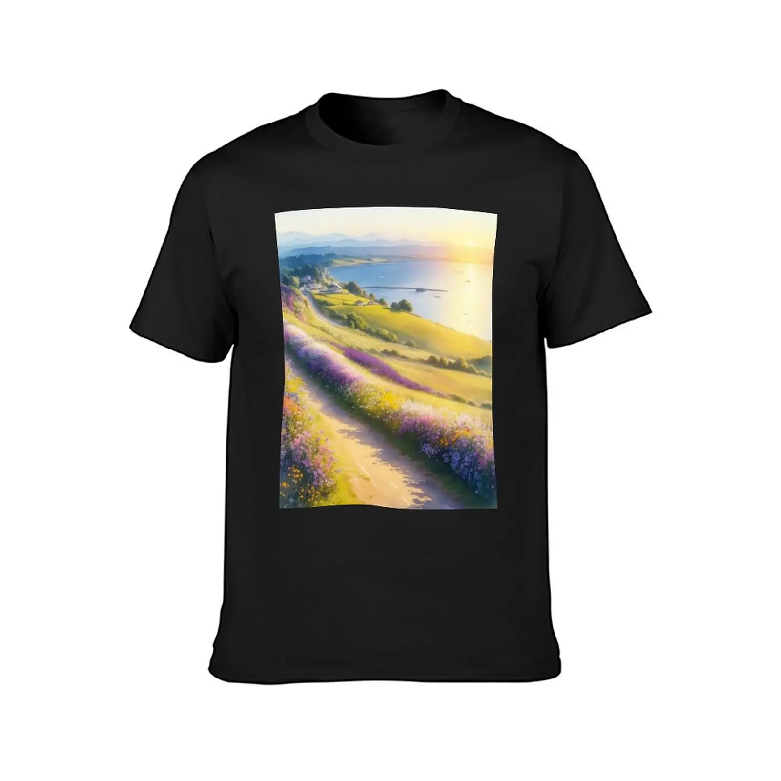 Road To My Seaside Town T-Shirt summer top tees t shirts for men cotton