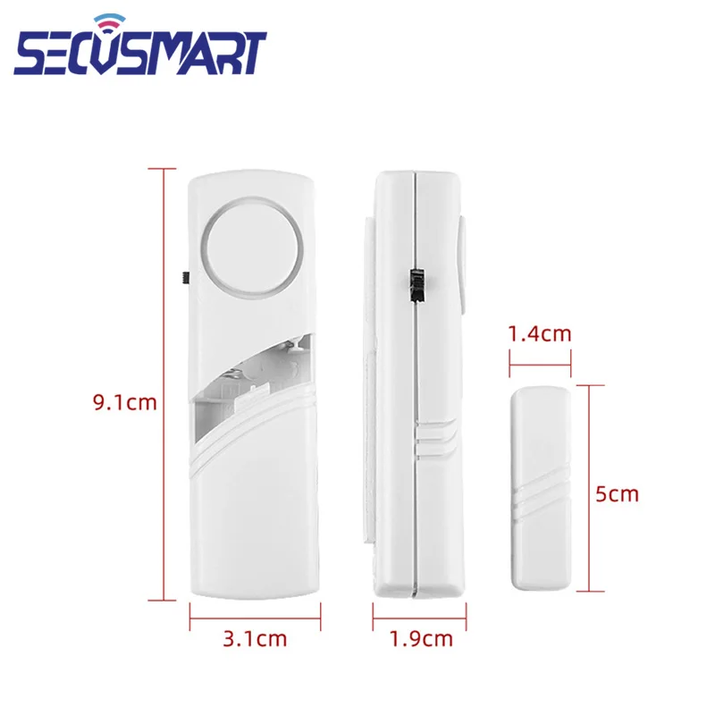 Imagem -02 - Porta Independente Aberto Perto Detector Janela Locker Sensor Aberto Branco Casa Segurança Anti Roubo Sistema de Alarme Som Uma Chave Interruptor