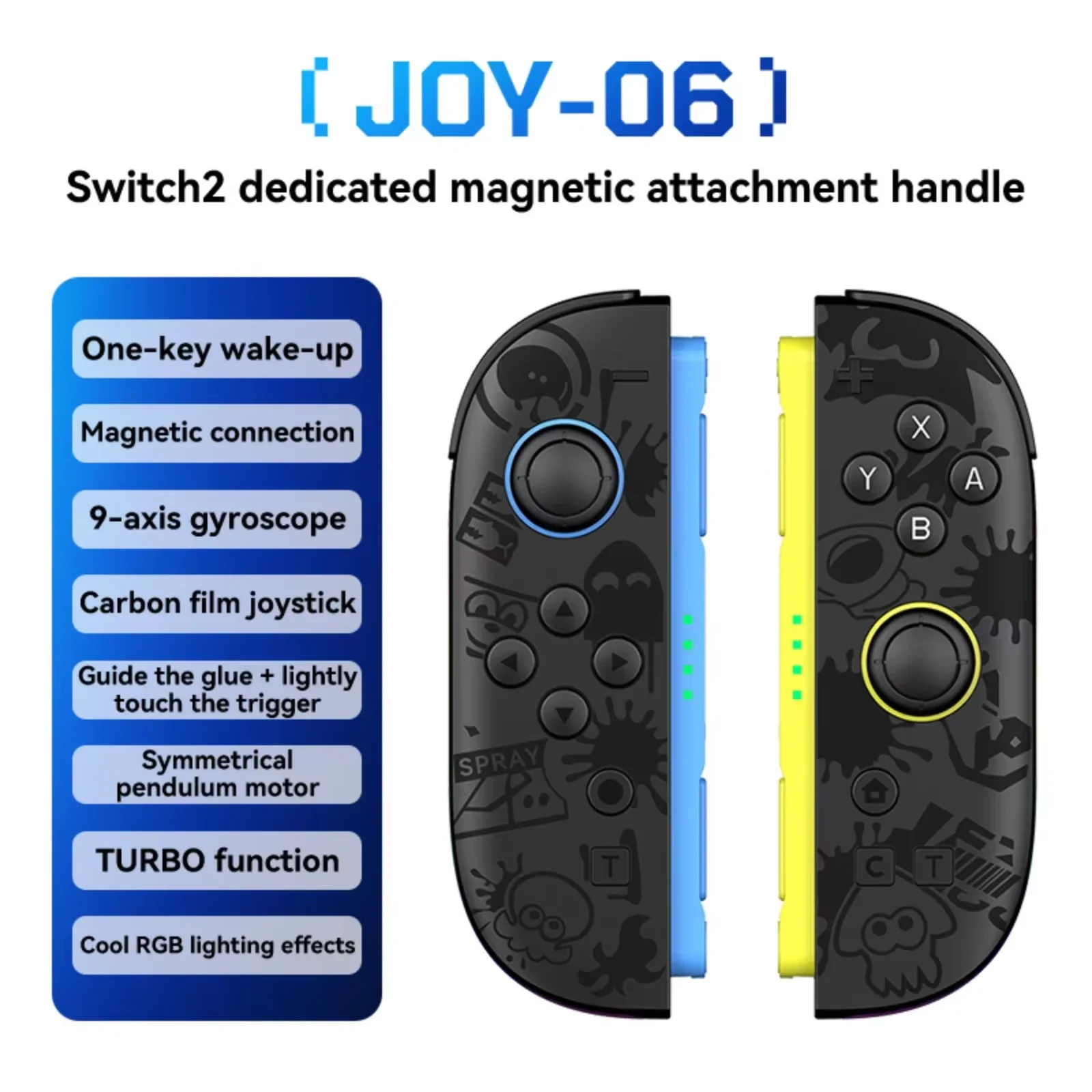 Switch 2 Wireless Joy-Con Controller RGB Hall Effect Joystick 6-Axis Gyro Turbo Vibration Gamepad Accessories image 3