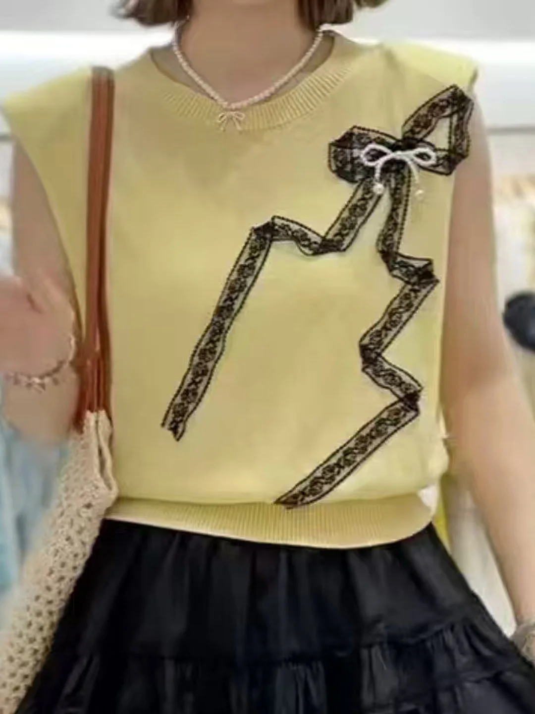 

Модный круглый вязаный жилет с подкладкой Ne Svel, женский дизайн, кружевной вязаный топ с узлом из бисера