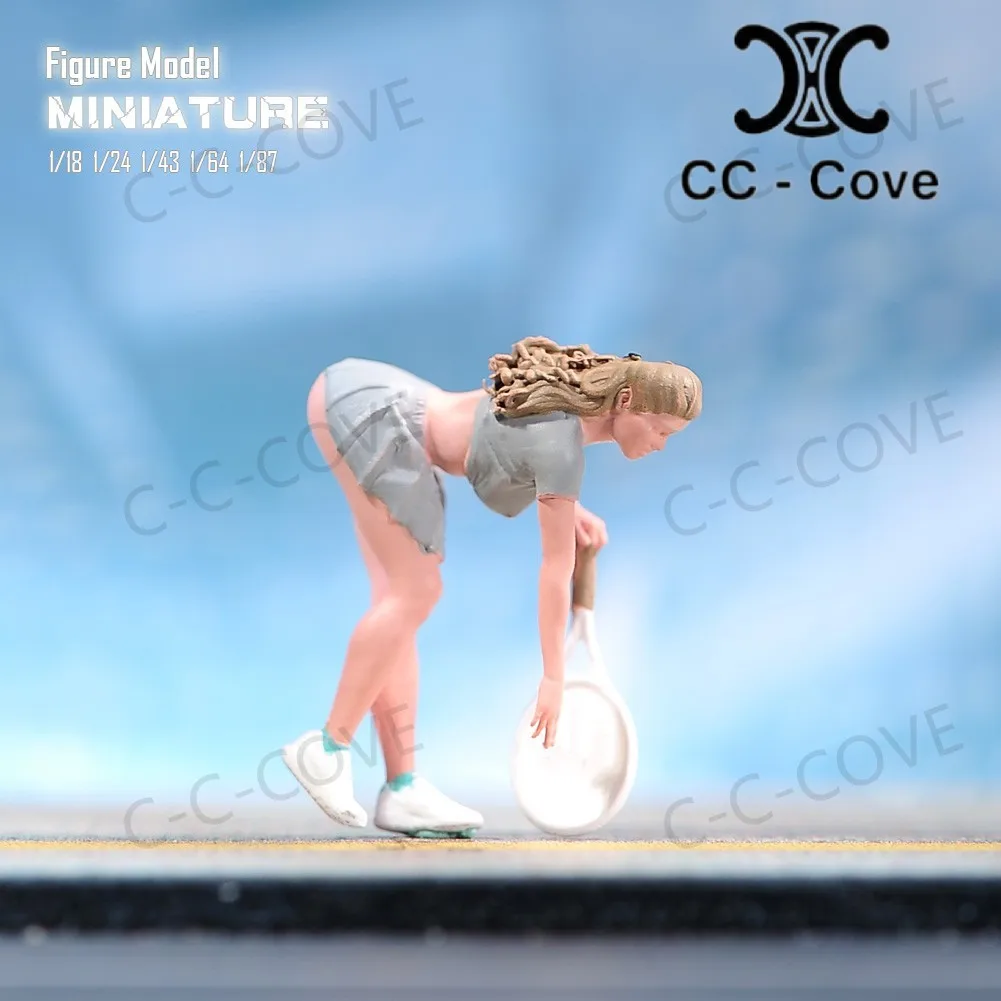 Miniatures 1/18 1/24 1/43 1/64 1/87 A Tennis Girl Emitting Hormones All Over Her Body Painted Figure Model Toys View Decoration