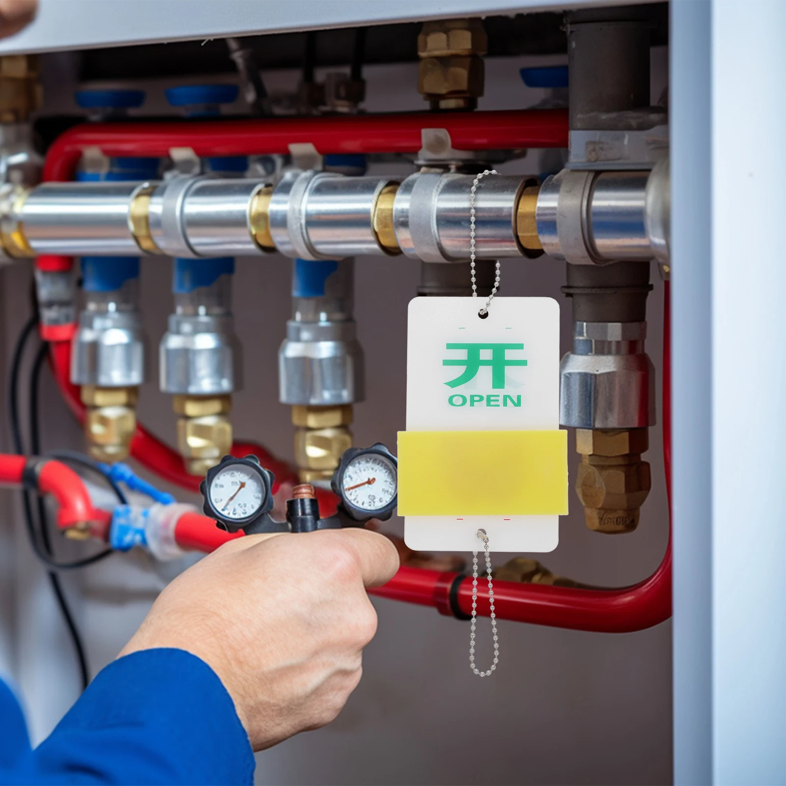 2Pcs Acrylic Valve Equipment Warning Sign Home Use Open Close State Indicator Safety Traffic Signs Machine Signboard