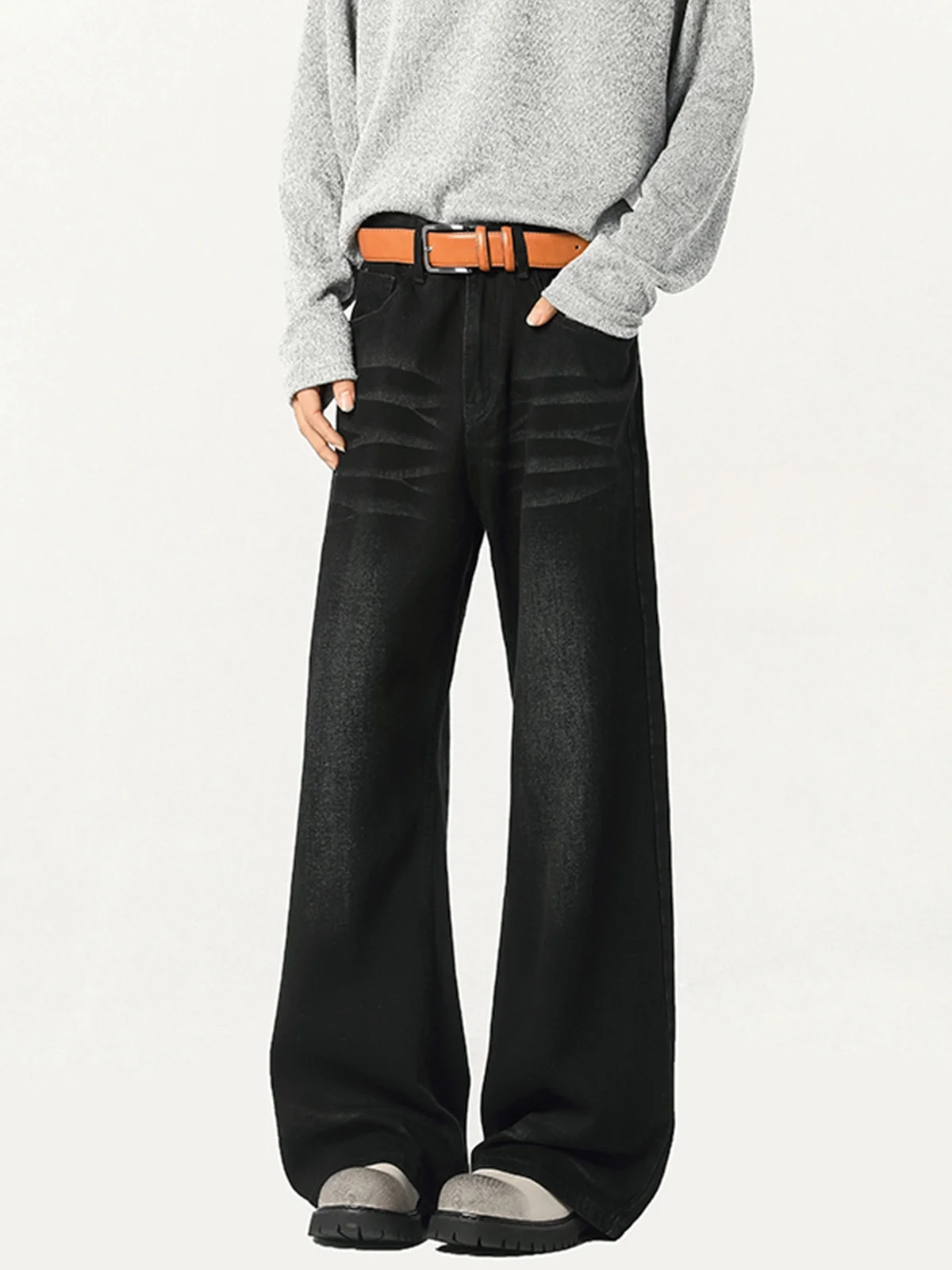 

Washed Vintage American Style Jeans Loose Wide Leg Casual Trousers for Men And Women Autumn Winter Trendy Brand High Street