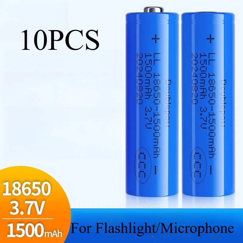 

Литий-ионная батарея 18650, 1500 мАч, 3,7 В, перезаряжаемая для фонарика/микрофона, литиевая батарея премиум-класса A с длительным сроком службы