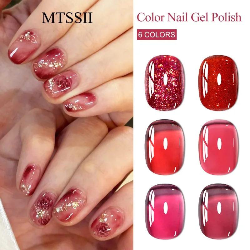 6pcs Jelly Gel Nail Polish Set All-Season Nails DIY Nail Art UV/LED Painting Varnish Gel Manicure Kit Long Lasting Nail Supplies