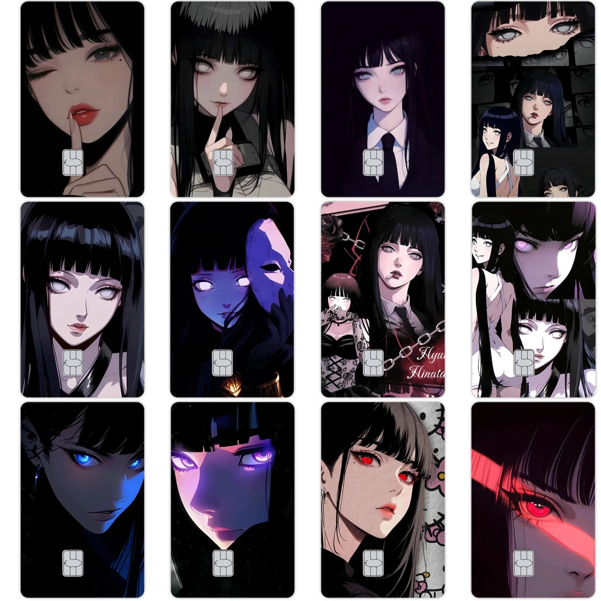 

Y2k аниме мультфильм Hyūga Hinata матовые ПВХ наклейки для кредитных карт Diy наклейка для дебета VISA банковский автобус Metro карта фильм для кожи обложка подарки