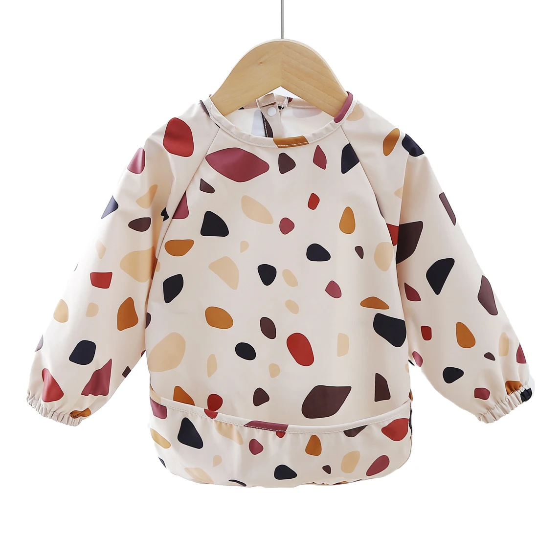 Vinaigrette inversée à manches longues pour enfants danois, vêtements de repas pour bébé, bavoir super doux et imperméable, sac d'alimentation anti-sale