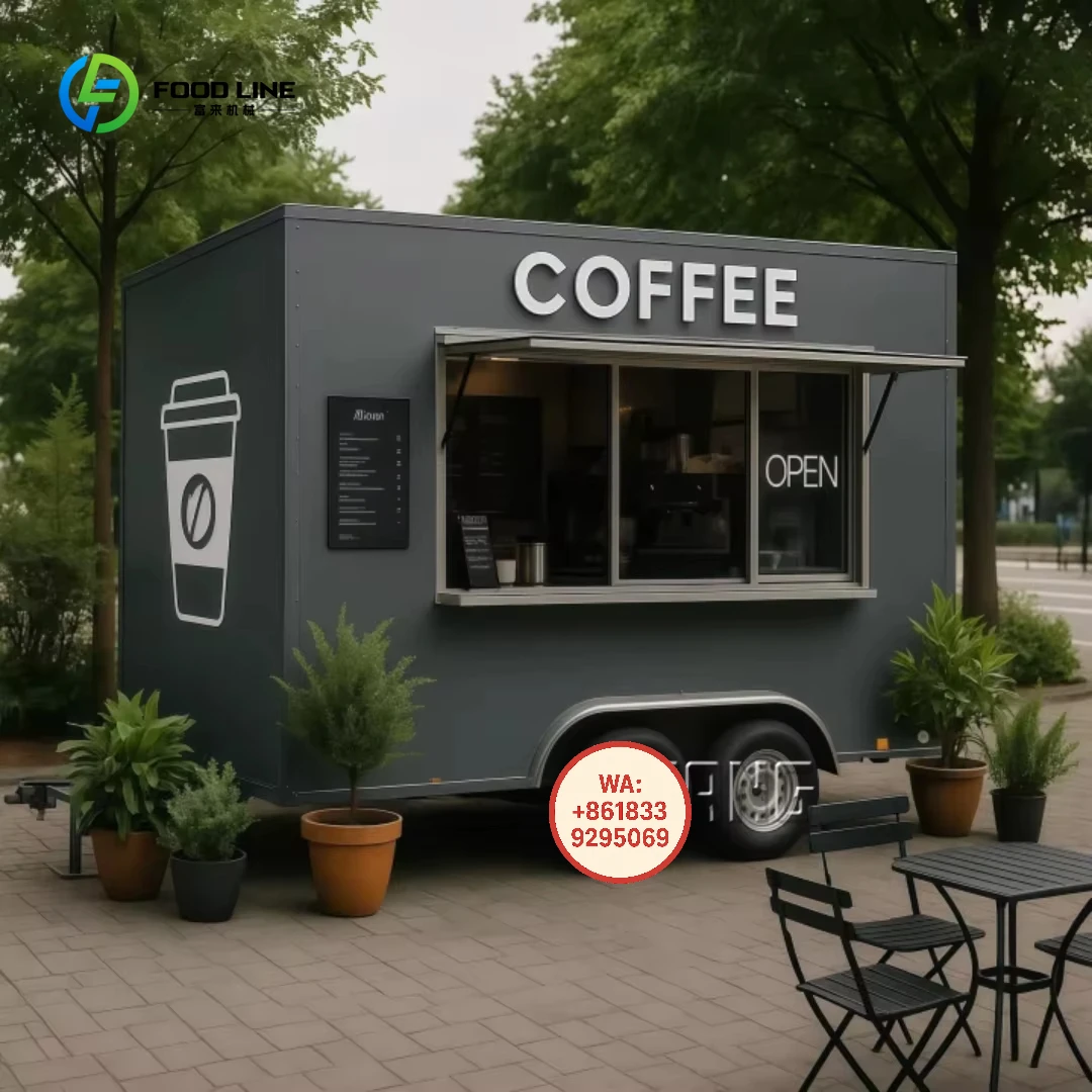 Mini Food Trailer Small Snack Truck Ice Cream Pizza Coffee Mobile Kitchen Commercial Grade Stainless Steel Layout 2024 Model