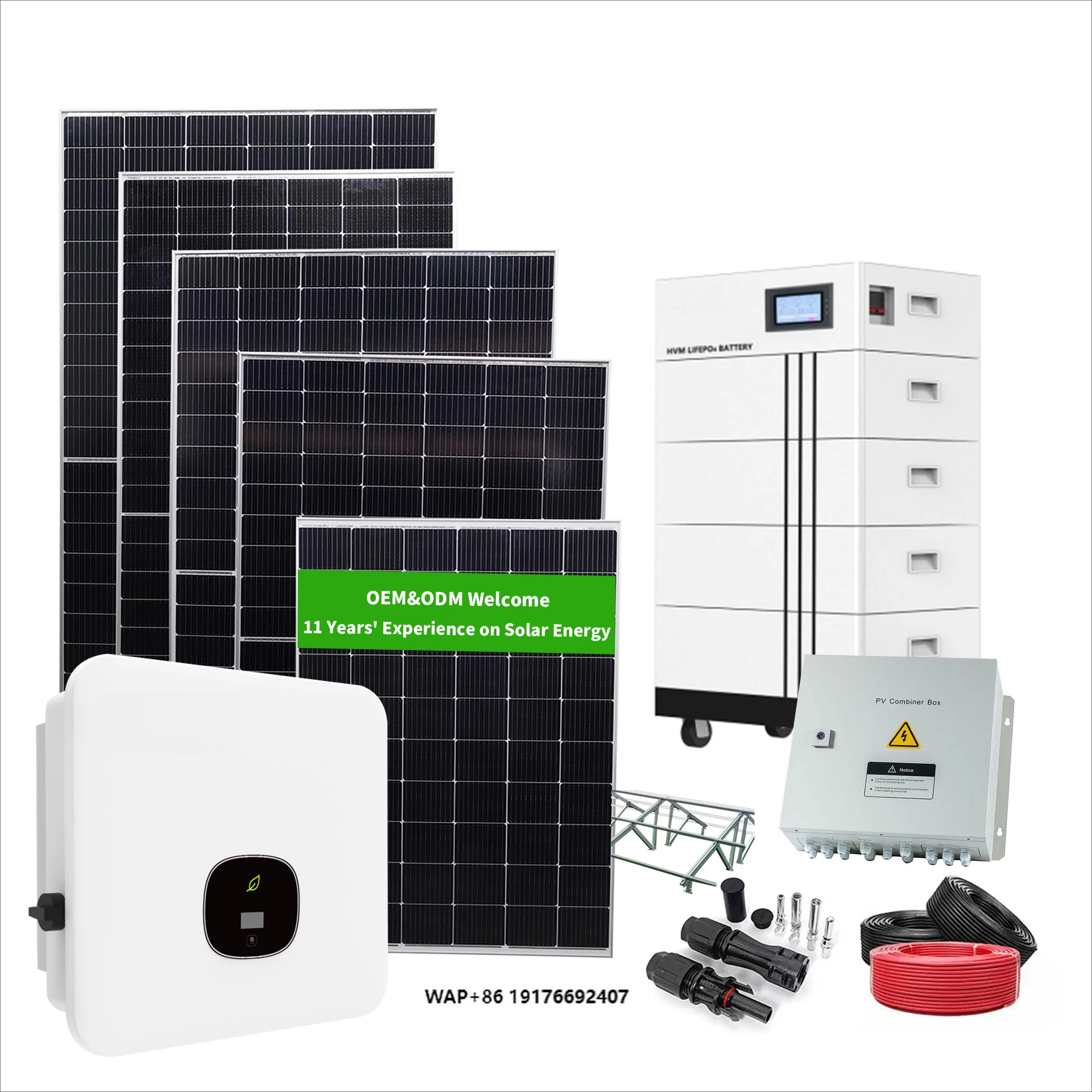 China Solar 50kwh Lithium Ion Battery Hybrid Industrial Commercial Use with Battery 3 Phases PV 50KW Solar Energy System