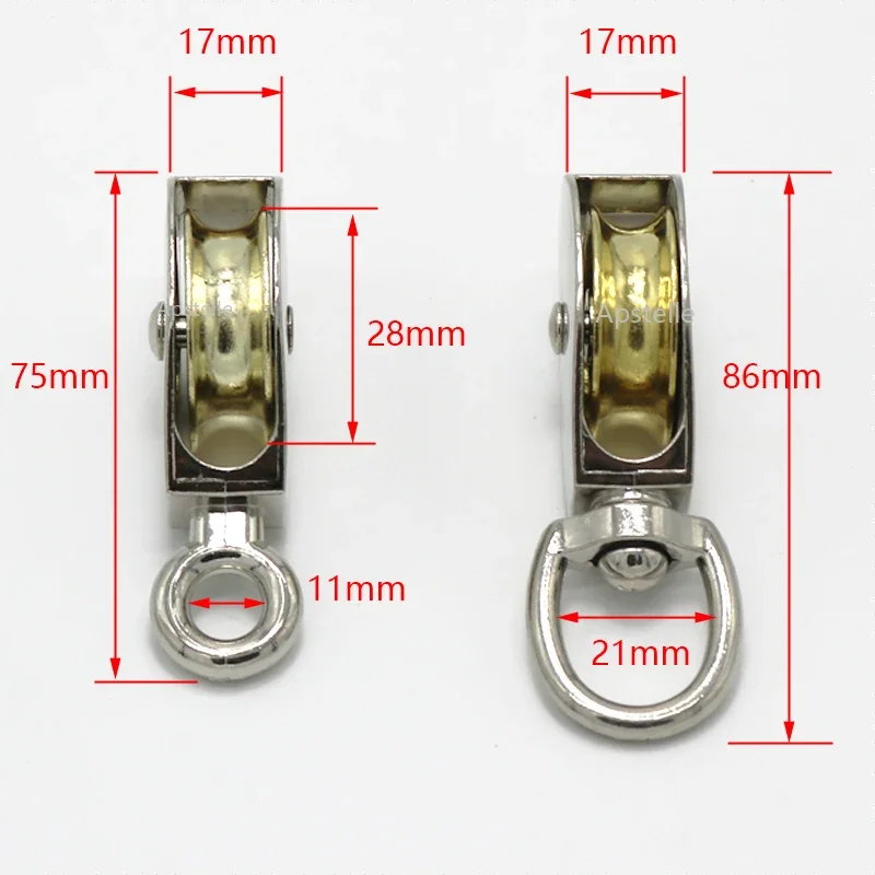 36/48/52/58/75/86mm Lifting Rope Roller Pulley Wheel Climbing Mini Pulleys Metal Sheave Zinc Alloy Katrol Wiel