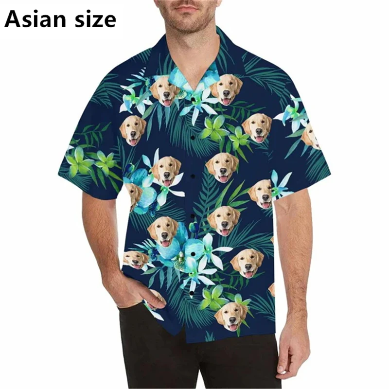 

Custom Photo Funny Hawaiian Shirt 3D Full Print Personalized Custom Pet Graphic Beach Shirts For Men Women Gift For Pet Owners