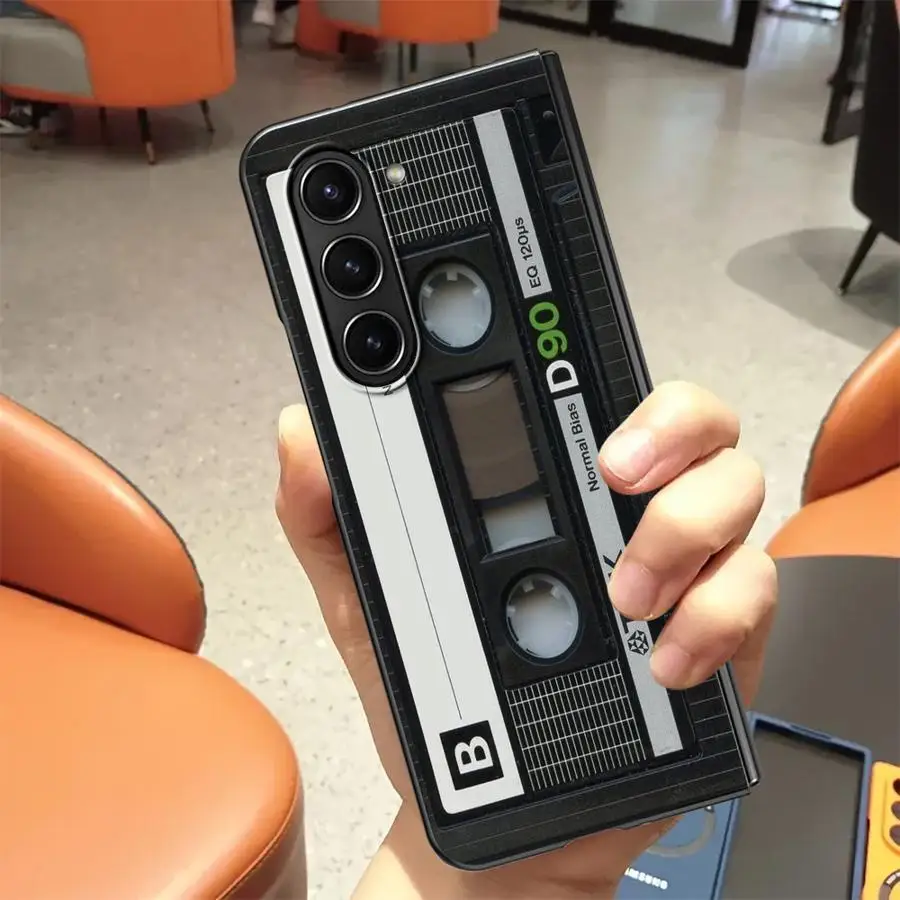 خمر الشريط كاميرا عودة غطاء الهاتف حقيبة لهاتف سامسونج غالاكسي Z أضعاف 7 6 5 4 3 ZFold6 ZFold7 ZFold4 ZFold3 ZFold5