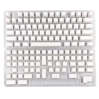 137PCS Stylish White Blank Keycaps CherryHeight PBT DyeSub Keycap Set for Mechanical Keyboard