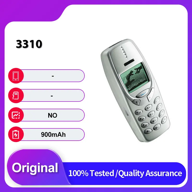 هاتف محمول أصلي غير مقفول 3310(2000) GSM 900/1800 2G لوحة مفاتيح عربية روسية مصنوعة في فنلندا