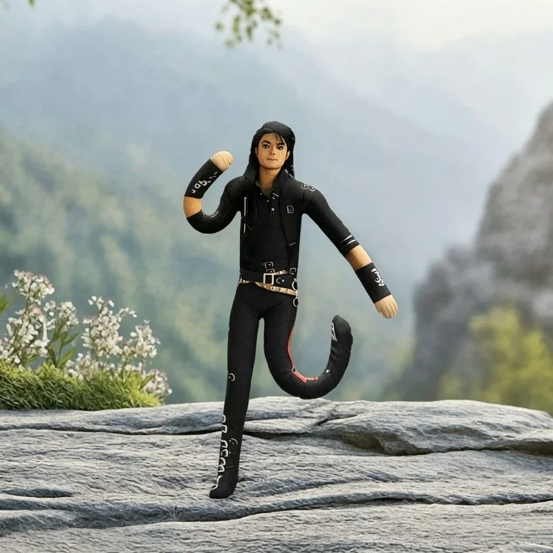 28cm Neuer Stil Michael Jackson Cosplay Requisiten-Puppe Plüsch-Stoffpuppe Raumdekoration Abstrakte Gelenkbewegliche Requisiten Geschenk – Detail 4