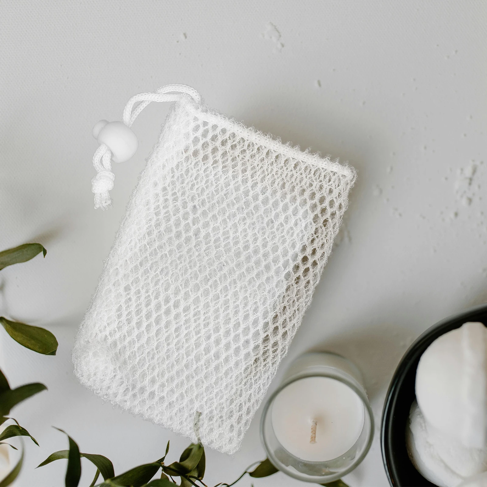 

Colorful Soap Saver Pouch Exfoliating Mesh Bag For Bar Soap Storage Drawstring Foaming Pouch Bathing Supply Shower