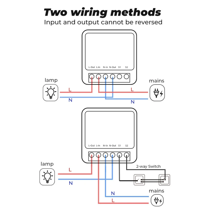 Mini Wifi Smart Switch 2 Way Control Tuya 16A DIY Light Switches Alexa Yandex Alice Smart Google Home APP Voice Control