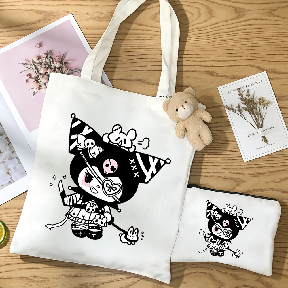 

Anime figure Surrounding canvas bag Kuromi Many styles New product Surrounding Portable shopping bag large capacity Storage