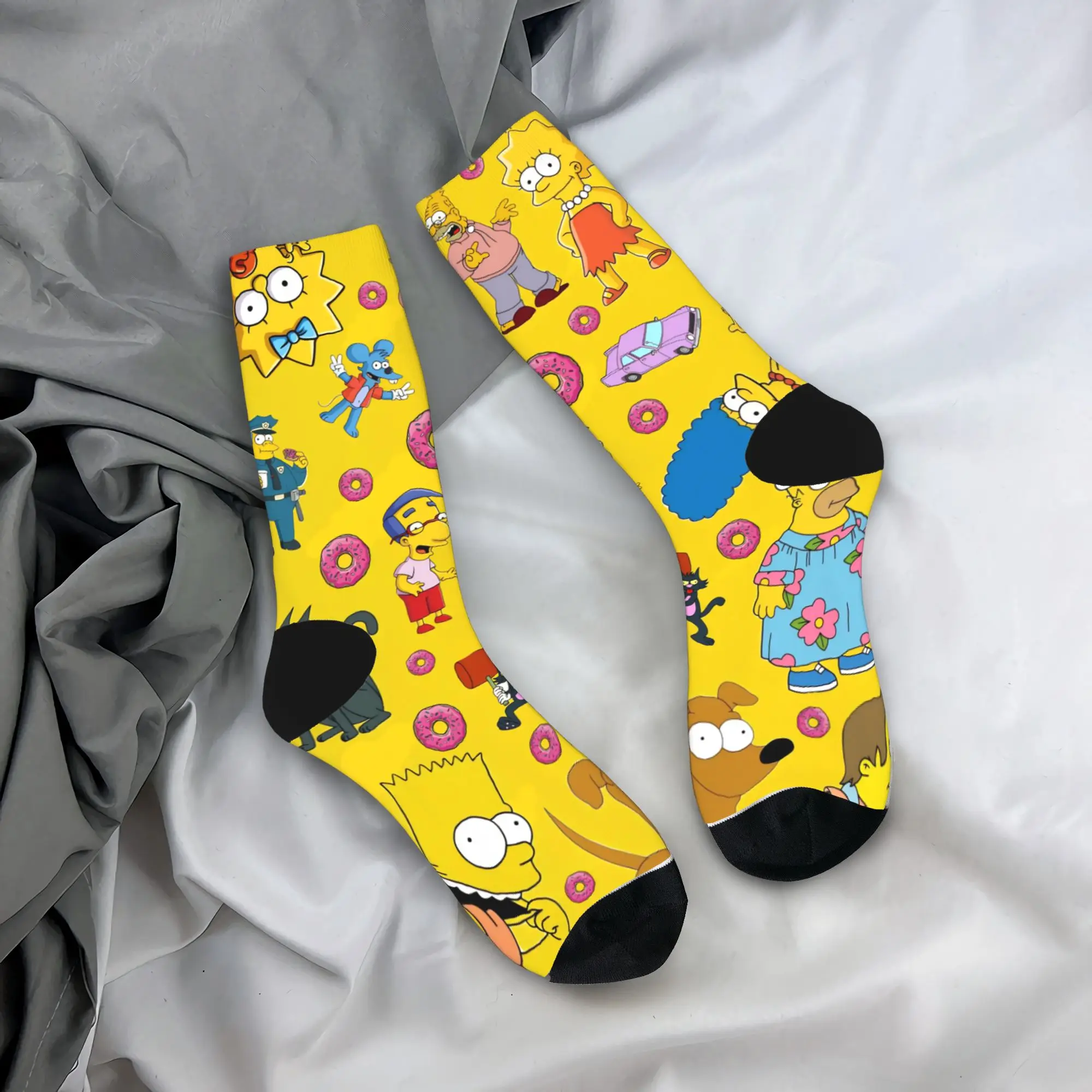 S-Simpson Socks Men's Women's Polyester Casual  Socks Novelty Spring Summer Autumn Winter Middle Tube Socks Gift